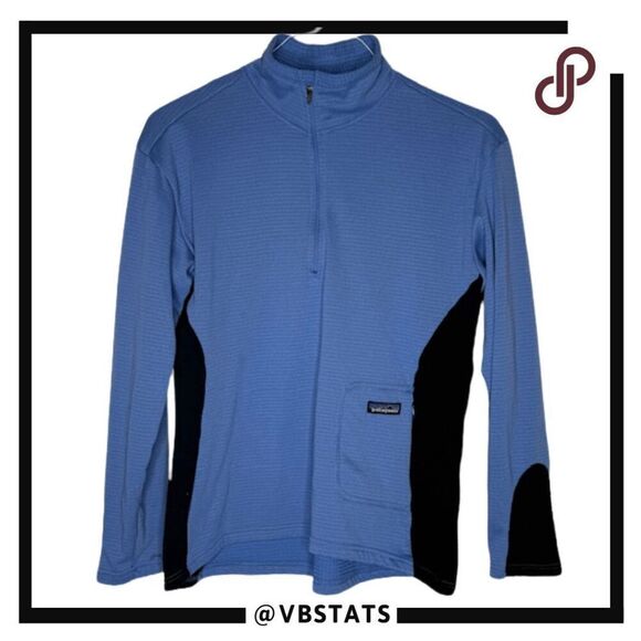 Patagonia Women's R1 Polartec Fleece Pullover 1/4 Zip Jacket Blue Size Large - Picture 1 of 9